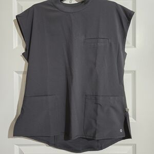 Cherokee Charcoal Cap Sleeve Women's Scrub Set